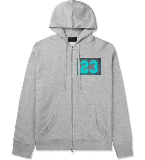 23 Cement Blue Jersey Zip Up Hoodie - Image 2