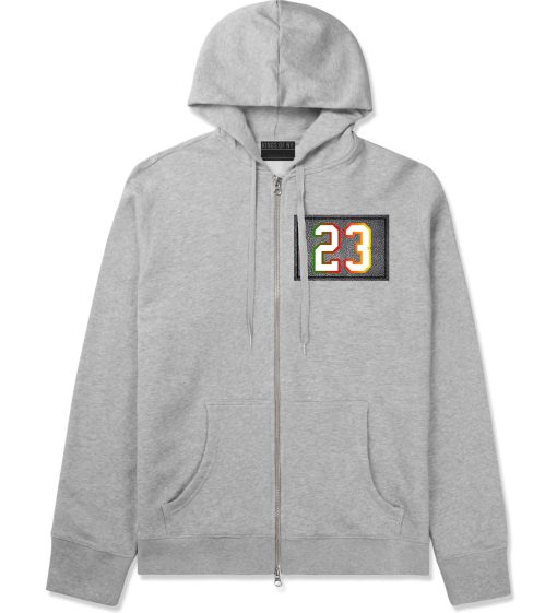 23 Cement Print Colorful Jersey Zip Up Hoodie - Image 2