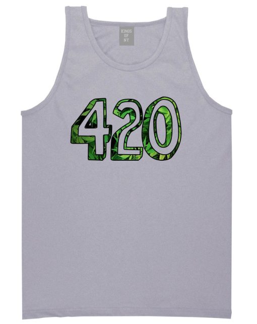 420 Weed Marijuana Print Tank Top - Image 3