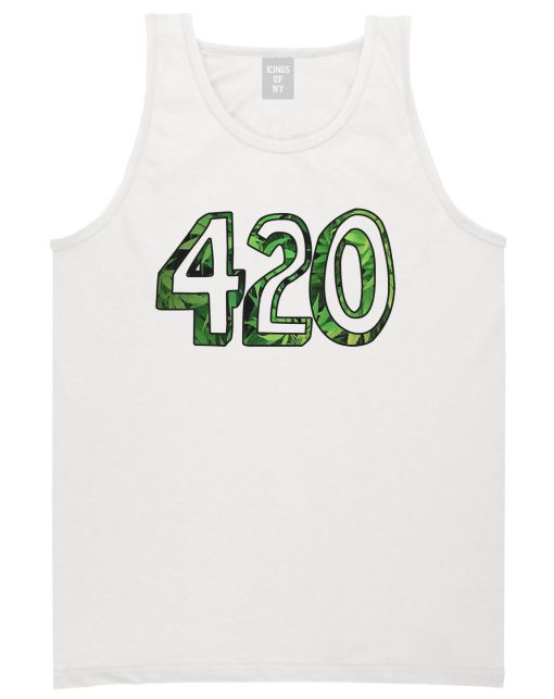 420 Weed Marijuana Print Tank Top - Image 2