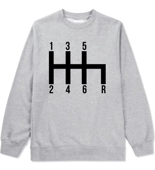 6 Speed Manual Transmission Car Racing Mens Crewneck Sweatshirt - Image 3