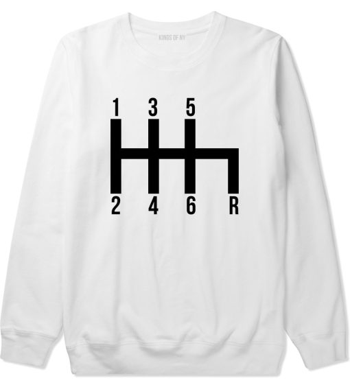6 Speed Manual Transmission Car Racing Mens Crewneck Sweatshirt - Image 2