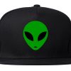 Alien Head Green Snapback Hat