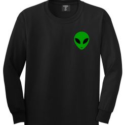 Alien Head Green Long Sleeve T-Shirt