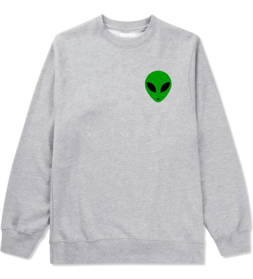 Alien Head Green Crewneck Sweatshirt - Image 3