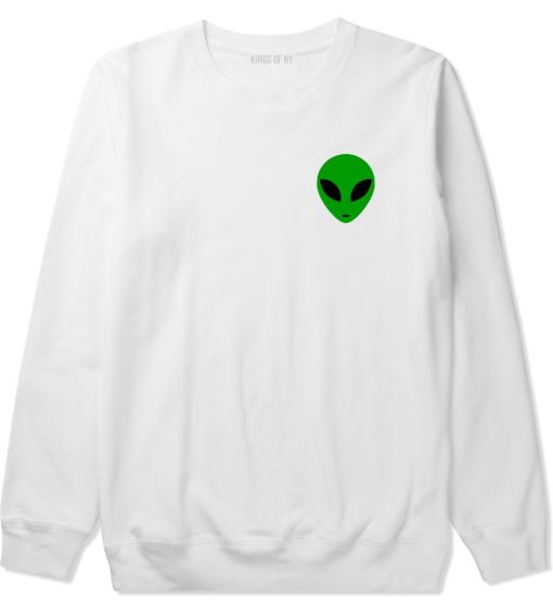 Alien Head Green Crewneck Sweatshirt - Image 2