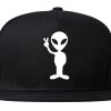 Alien Peace Sign Chest Mens Snapback Hat