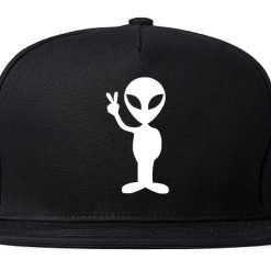 Alien Peace Sign Chest Mens Snapback Hat