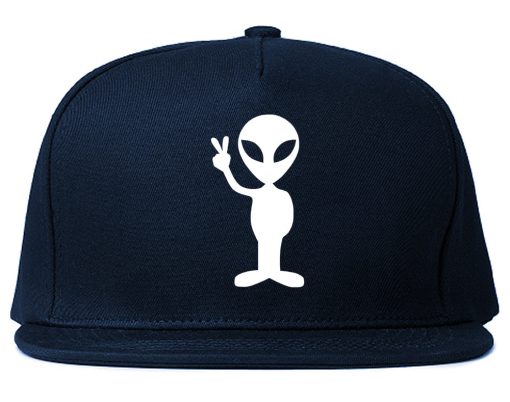 Alien Peace Sign Chest Mens Snapback Hat - Image 2