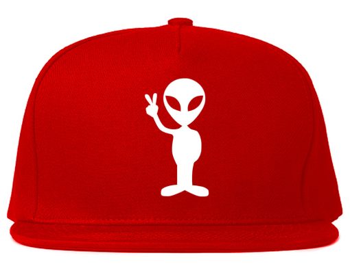 Alien Peace Sign Chest Mens Snapback Hat - Image 4