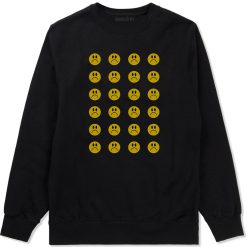 All Over Sad Face Mens Crewneck Sweatshirt