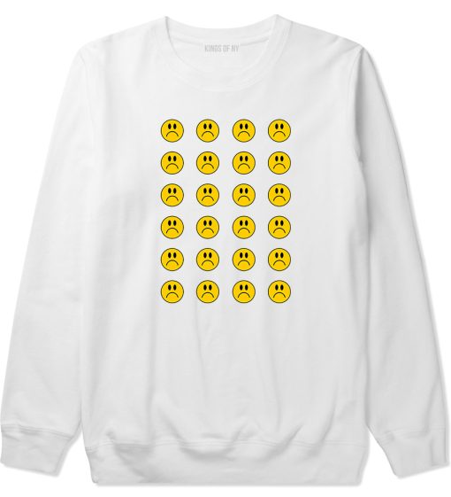 All Over Sad Face Mens Crewneck Sweatshirt - Image 2