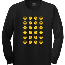 All Over Sad Face Mens Long Sleeve T-Shirt