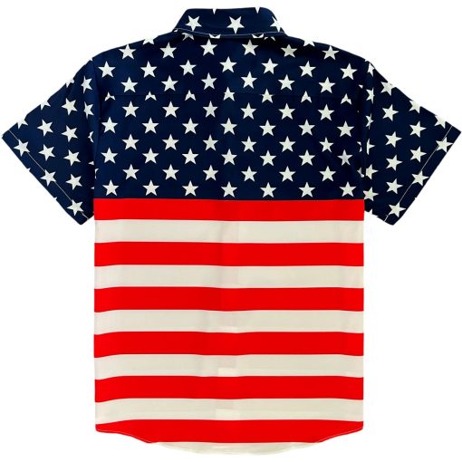 American Flag 4th Of July Men’s Short Sleeve Button Down Shirt - Image 3