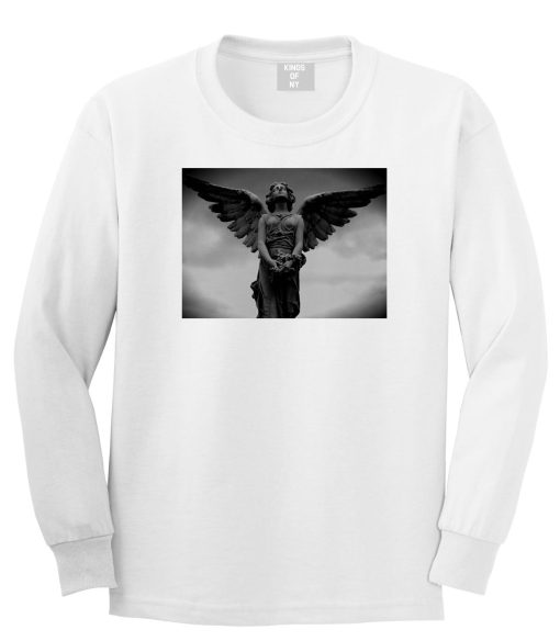 Angel Statue Wings Dark Goth Long Sleeve T-Shirt - Image 2