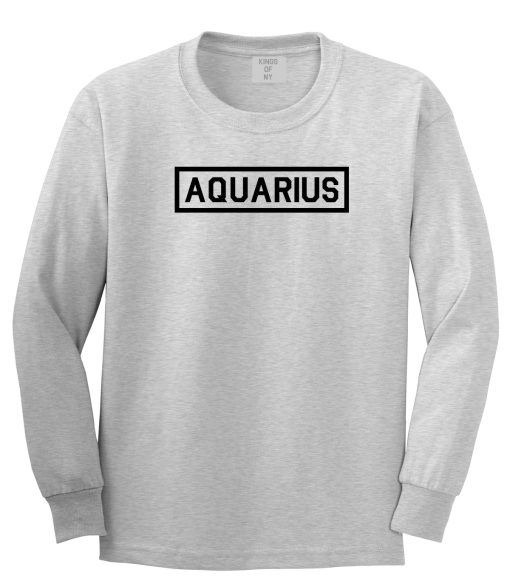 Aquarius Horoscope Sign Mens Long Sleeve T-Shirt - Image 3