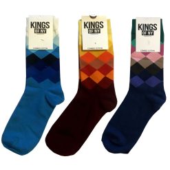 Argyle Pattern Mens Cotton Socks 3 PACK