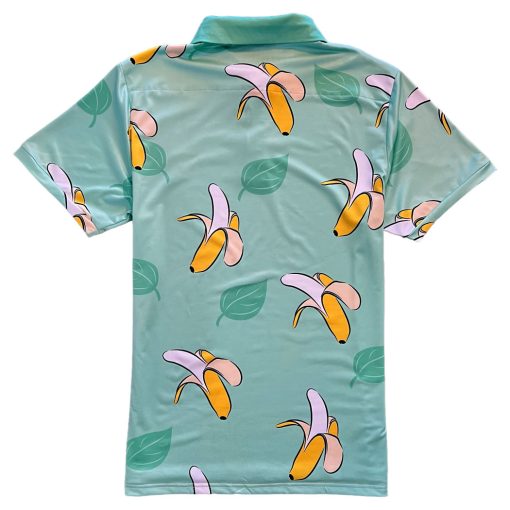 Banana Hawaiian Pattern Mens Golf Polo Shirt - Image 3