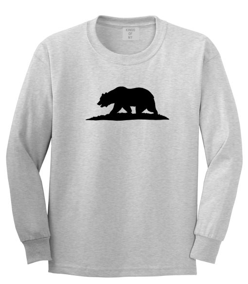 Bear Logo California Republic Mens Long Sleeve T-Shirt - Image 3