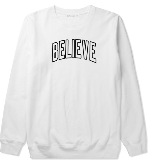 Believe Outline Mens Crewneck Sweatshirt - Image 2