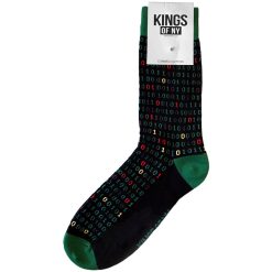 Black Binary Code Computer Hacker Mens Socks