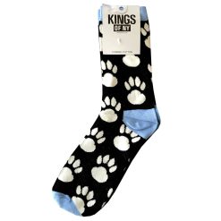Black Dog Paw Print Animal Mens Cotton Socks