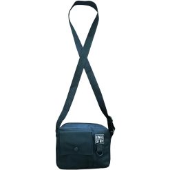 Black Front Pocket Mens Canvas Crossbody Sling Bag