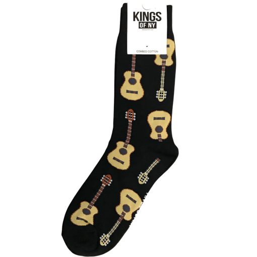Black Guitar Mens Cotton Socks