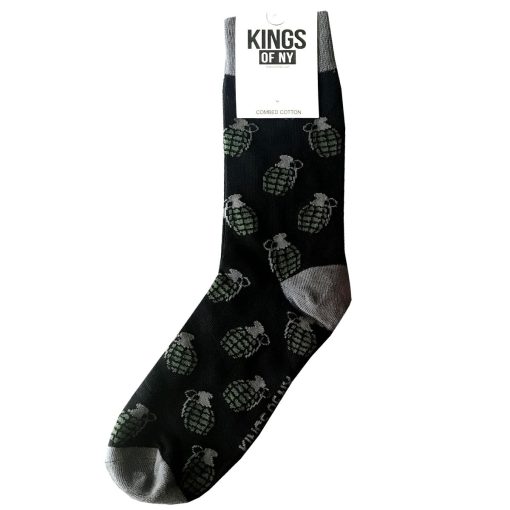 Black Hand Grenade Military Mens Socks