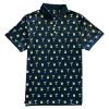 Black Martini And Whiskey Print Mens Golf Polo Shirt