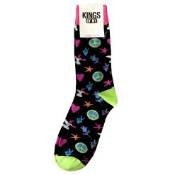 Black Peace Sign Symbol 70s Mens Cotton Socks