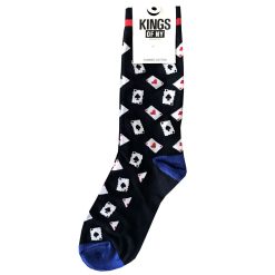 Black Playing Cards Mens Cotton Socks