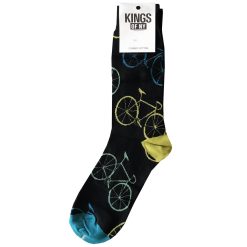 Black Retro Bicycle Bike Mens Cotton Socks