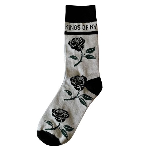 Black Roses KINGS OF NY Grey Mens Cotton Socks