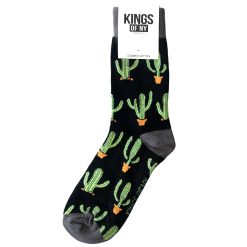 Black Saguaro Cactus Mens Cotton Socks