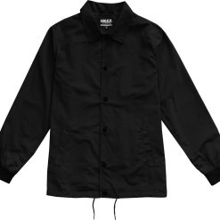 Black Mens Windbreaker Coaches Jacket