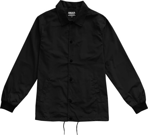 Black Mens Windbreaker Coaches Jacket