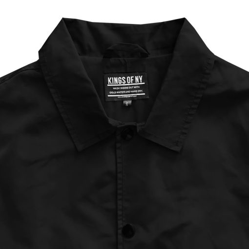 Black Mens Windbreaker Coaches Jacket - Image 3