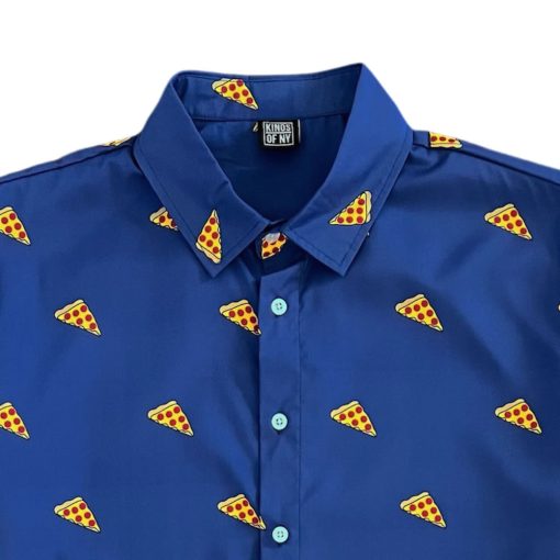 Pizza Print Men’s Short Sleeve Button Down Shirt - Image 2