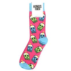 Boba Bubble Tea Blue Mens Cotton Socks