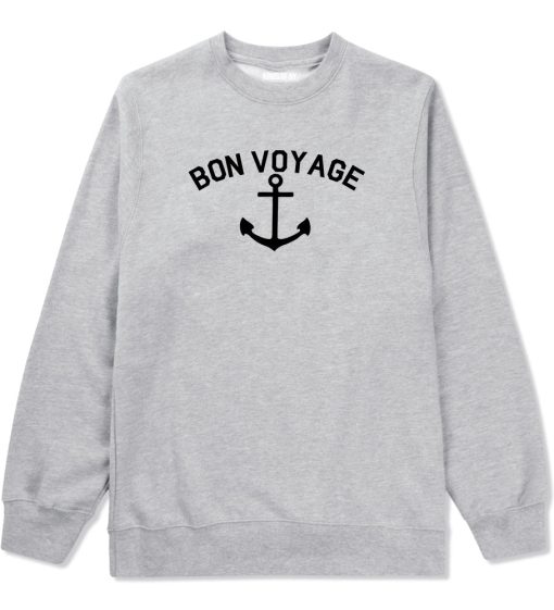 Bon Voyage Anchor Boat Mens Crewneck Sweatshirt - Image 3