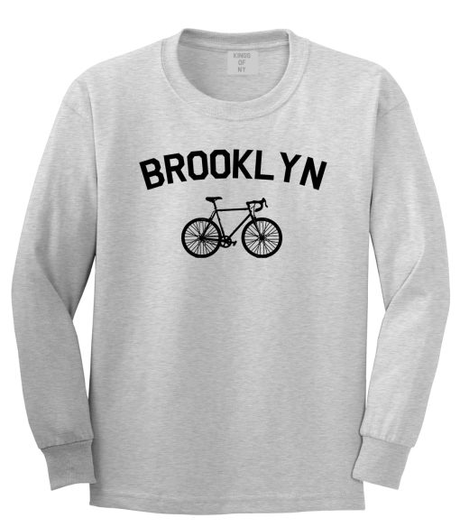 Brooklyn Vintage Bike Cycling Mens Long Sleeve T-Shirt - Image 3