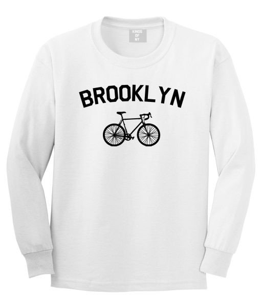 Brooklyn Vintage Bike Cycling Mens Long Sleeve T-Shirt - Image 2
