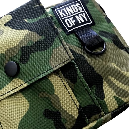Camo Front Pocket Mens Canvas Crossbody Sling Bag - Image 2