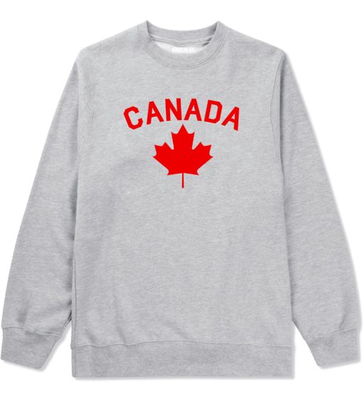 Canada Maple Leaf Red Mens Crewneck Sweatshirt - Image 3
