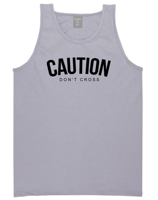 Caution Dont Cross Mens Tank Top Shirt - Image 3