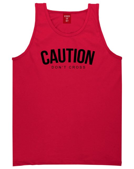 Caution Dont Cross Mens Tank Top Shirt - Image 4