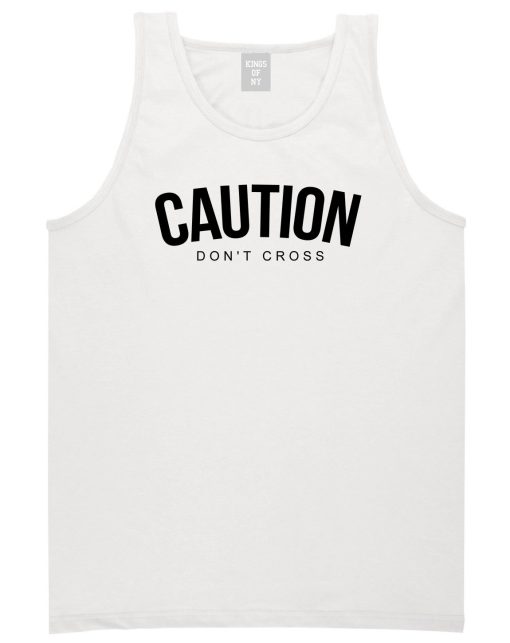 Caution Dont Cross Mens Tank Top Shirt - Image 2