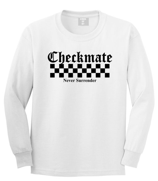 Checkmate Never Surrender Chess Mens Long Sleeve T-Shirt - Image 2