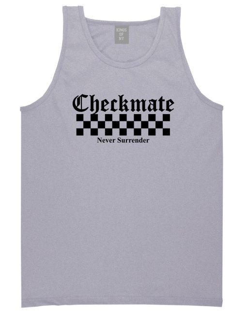 Checkmate Never Surrender Chess Mens Tank Top T-Shirt - Image 3